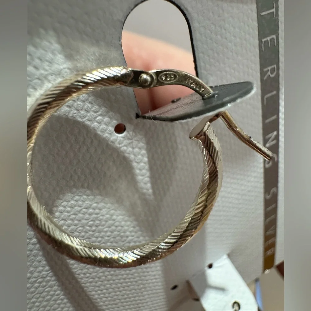 NWT Argento Vivo Sterling Silver Hoop Earrings - Picture 7 of 7